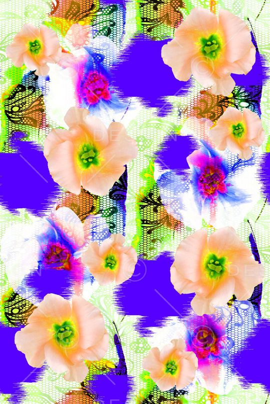 抽象手绘满版底纹印花华亿平台图片