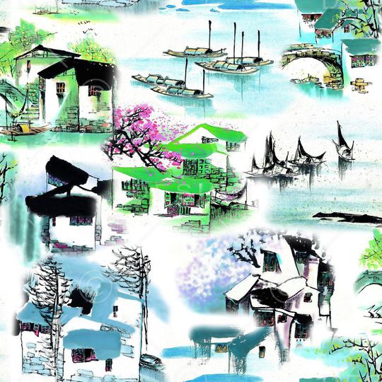 中国风印花华亿平台图片