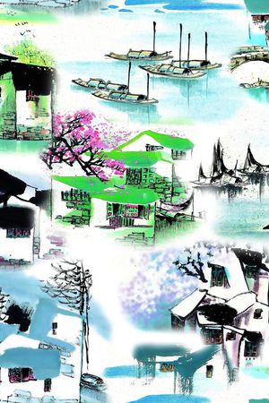 中国风印花华亿平台图片