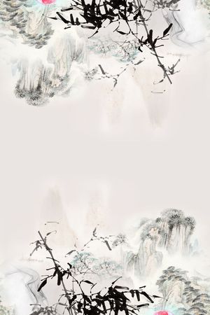 山水画印花华亿平台图片