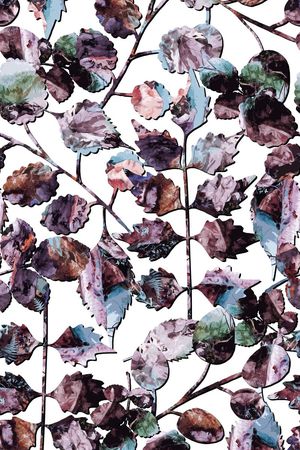 叶子、抽象底纹、木刻效果、抽象印花华亿平台图片