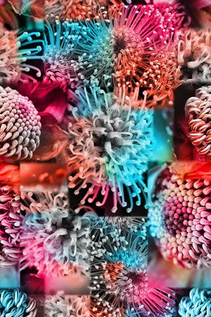 花卉、拼接、抽象印花华亿平台图片