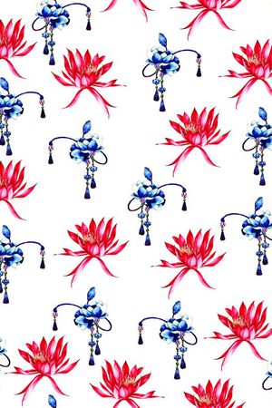 荷花印花华亿平台图片