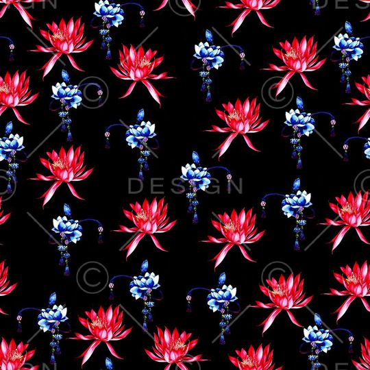 荷花印花华亿平台图片