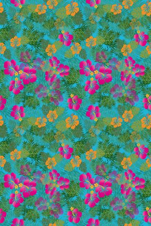 热带植物印花华亿平台图片