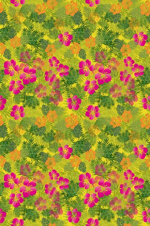 热带植物印花华亿平台图片