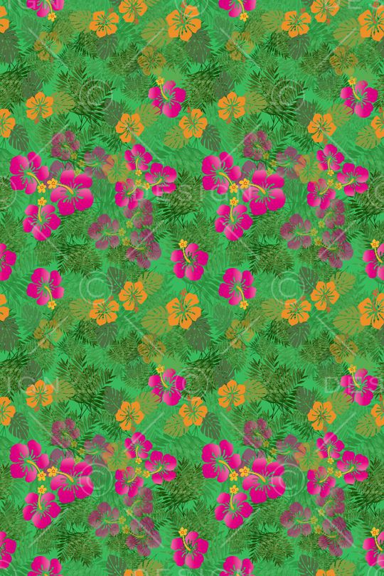 热带植物印花华亿平台图片