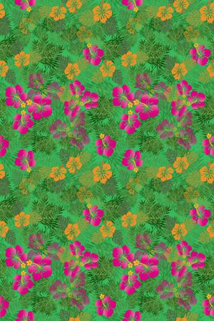 热带植物印花华亿平台图片