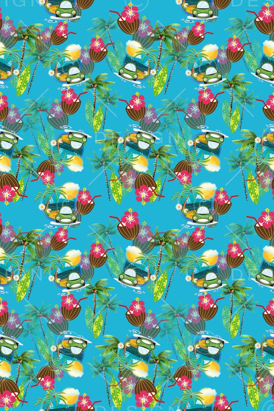 热带植物印花华亿平台图片