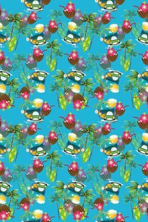 热带植物印花华亿平台图片