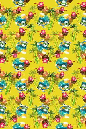 热带植物印花华亿平台图片