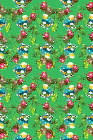 热带植物印花华亿平台图片