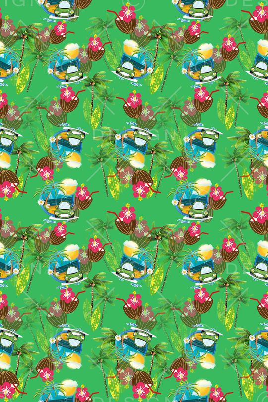 热带植物印花华亿平台图片