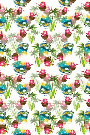 热带植物印花华亿平台图片