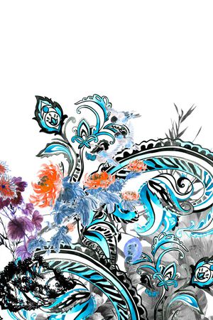 水墨印花华亿平台图片