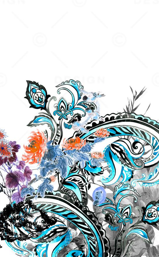 水墨印花华亿平台图片