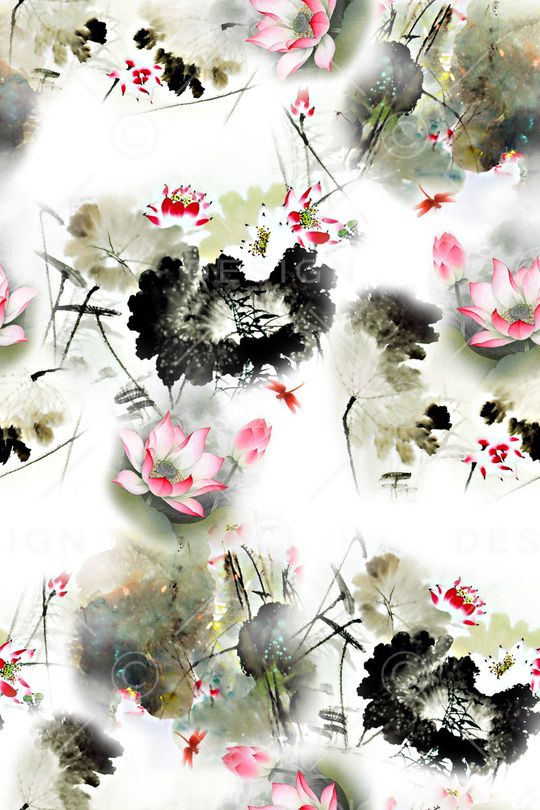 水墨印花华亿平台图片