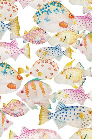 热带鱼印花华亿平台图片