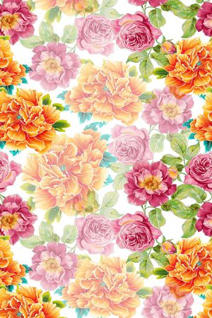 牡丹印花华亿平台图片