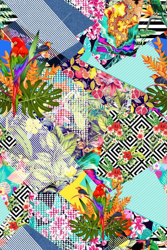 不规则几何印花华亿平台图片