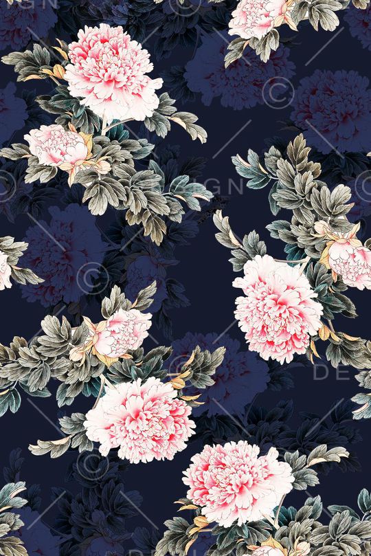 牡丹印花华亿平台图片