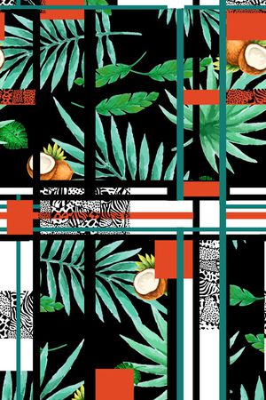 棕榈叶印花华亿平台图片