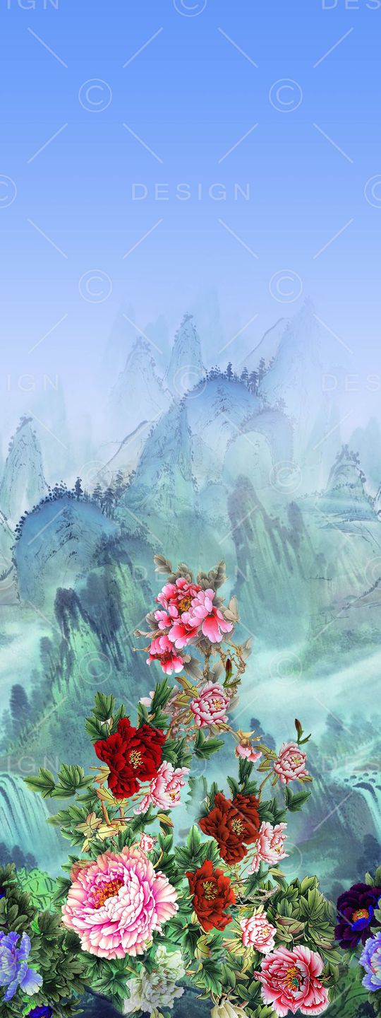 定位牡丹花印花华亿平台图片