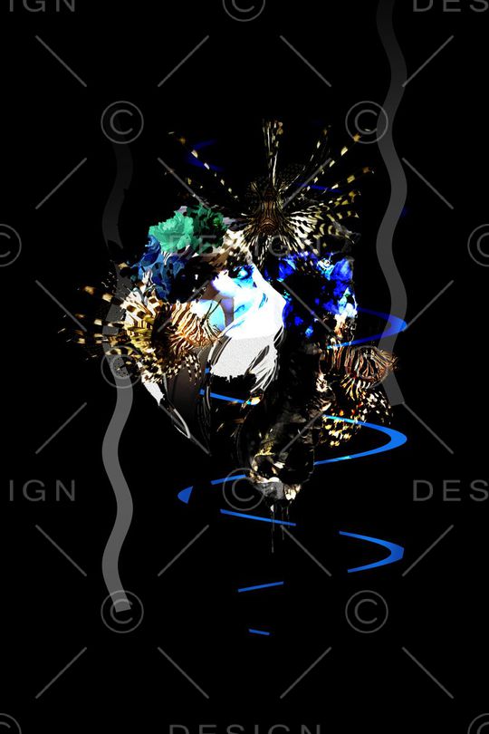 波浪条纹印花华亿平台图片