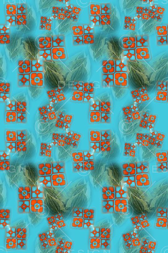 热带植物印花华亿平台图片