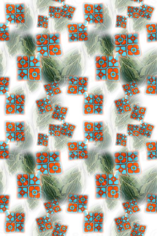 热带植物印花华亿平台图片