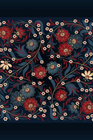 威廉莫里斯风格花卉印花华亿平台图片