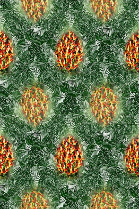 热带植物印花华亿平台图片