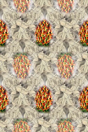 热带植物印花华亿平台图片