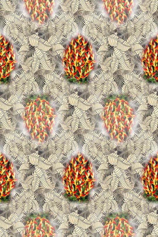 热带植物印花华亿平台图片