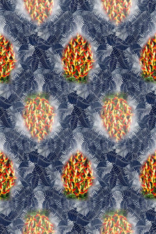 热带植物印花华亿平台图片