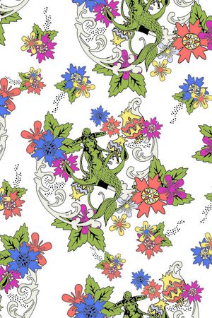 大牌几何花印花华亿平台图片