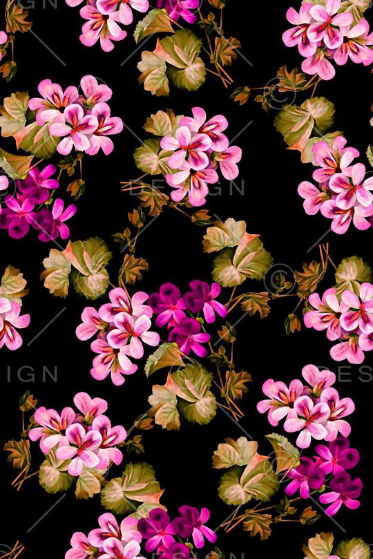 抽象手绘满版高贵花卉印花华亿平台图片