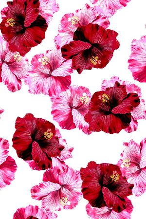 时尚抽象手绘水彩画花卉数码印花印花华亿平台图片