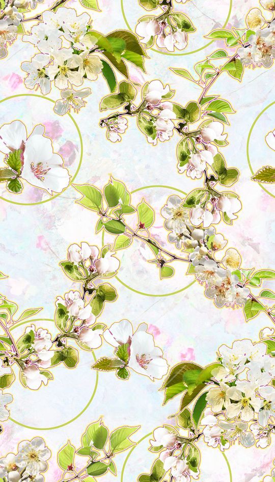 春季花卉印花华亿平台图片