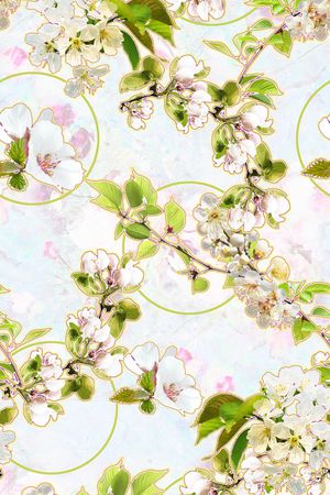 春季花卉印花华亿平台图片