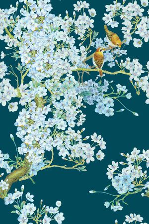 花鸟印花华亿平台图片