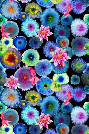 荷花印花华亿平台图片