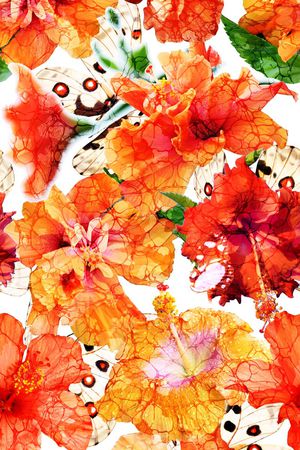 欧式时尚油画数码花卉印花华亿平台图片