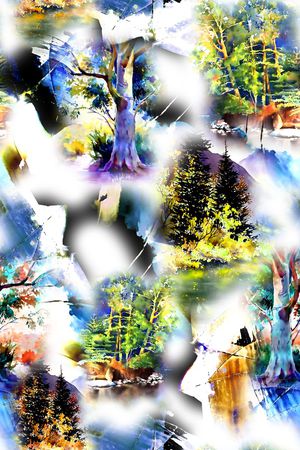 水彩印花华亿平台图片