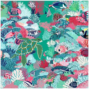 海螺珊瑚花卉印花华亿平台图片