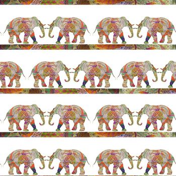 649165-刺绣大象条