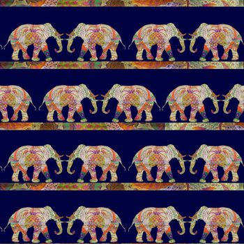 649169-刺绣大象条蓝