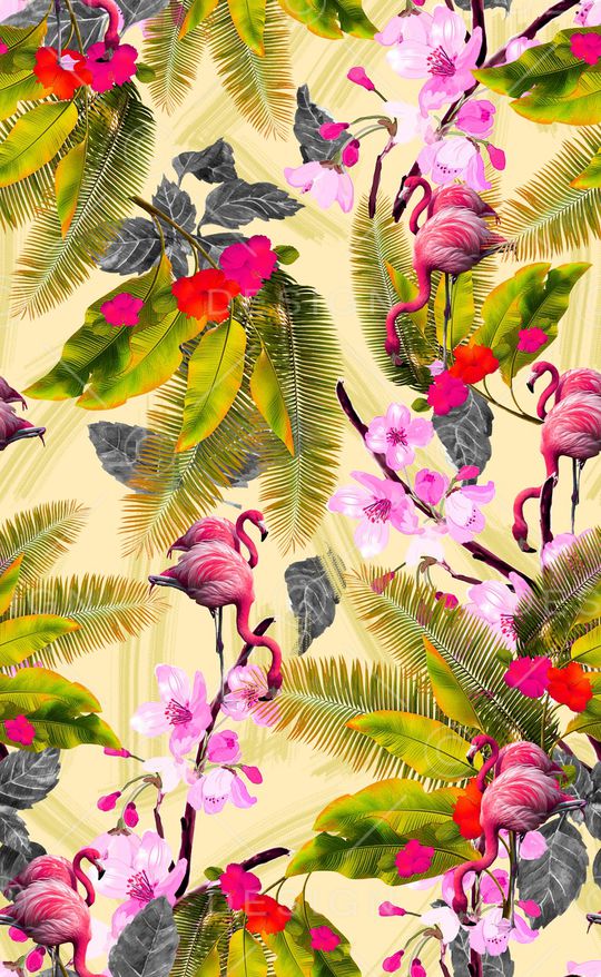 热带植物印花华亿平台图片