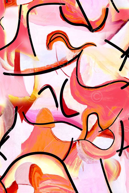 笔触绘画印花华亿平台图片