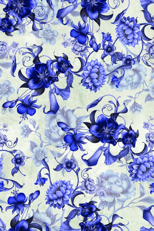 手绘花卉印花华亿平台图片